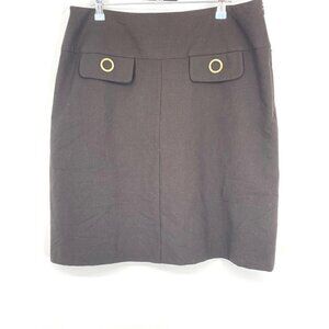 NWT Vintage Marks & Spencer Chocolate Brown A-Line Skirt 10